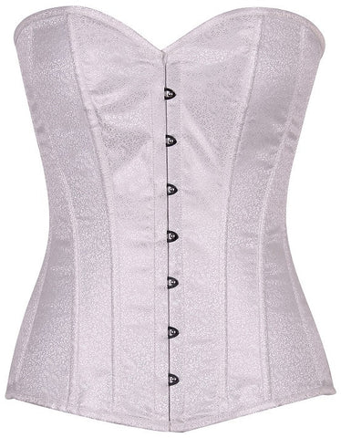 Lavish White Brocade Corset - LA Kiss.com